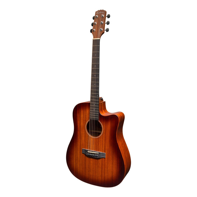 Martinez 'Southern Star Series' Mahogany Solid Top Acoustic-Electric Dreadnought Cutaway Guitar (Satin Sunburst)