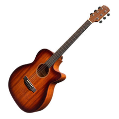 Martinez 'Southern Star Series' Mahogany Solid Top Acoustic-Electric Small Body Cutaway Guitar (Satin Sunburst)