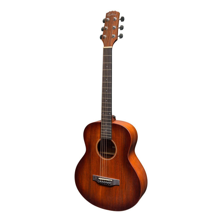 Martinez 'Southern Star Series' Mahogany Solid Top Acoustic-Electric TS-Mini Guitar (Satin Sunburst)