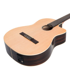 Martinez 'Southern Star Series' Spruce Solid Top Acoustic-Electric Classical Cutaway Guitar (Natural Gloss)