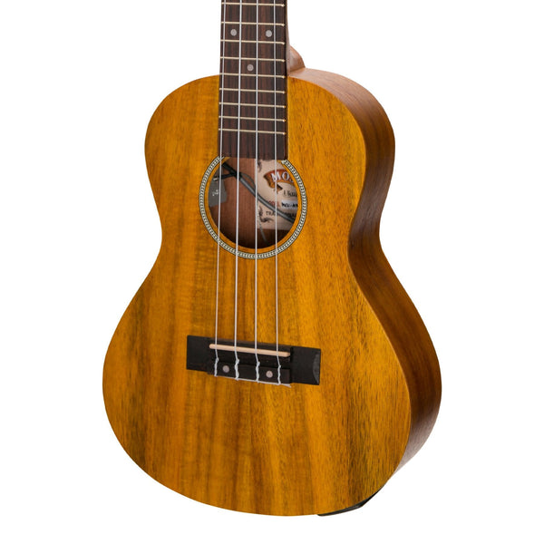 Mojo 'A30 Series' All Acacia Electric Concert Ukulele with Built-in Tuner (Natural Satin)