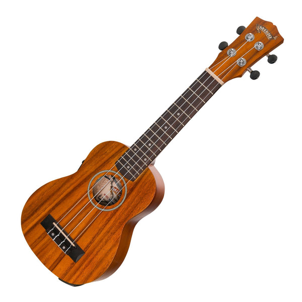 Mojo 'K20 Series' All Koa Electric Soprano Ukulele with Built-in Tuner (Natural Satin)