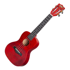 Mojo 'Traditional Series' Quilted Maple Concert Ukulele with Gig Bag (Red)