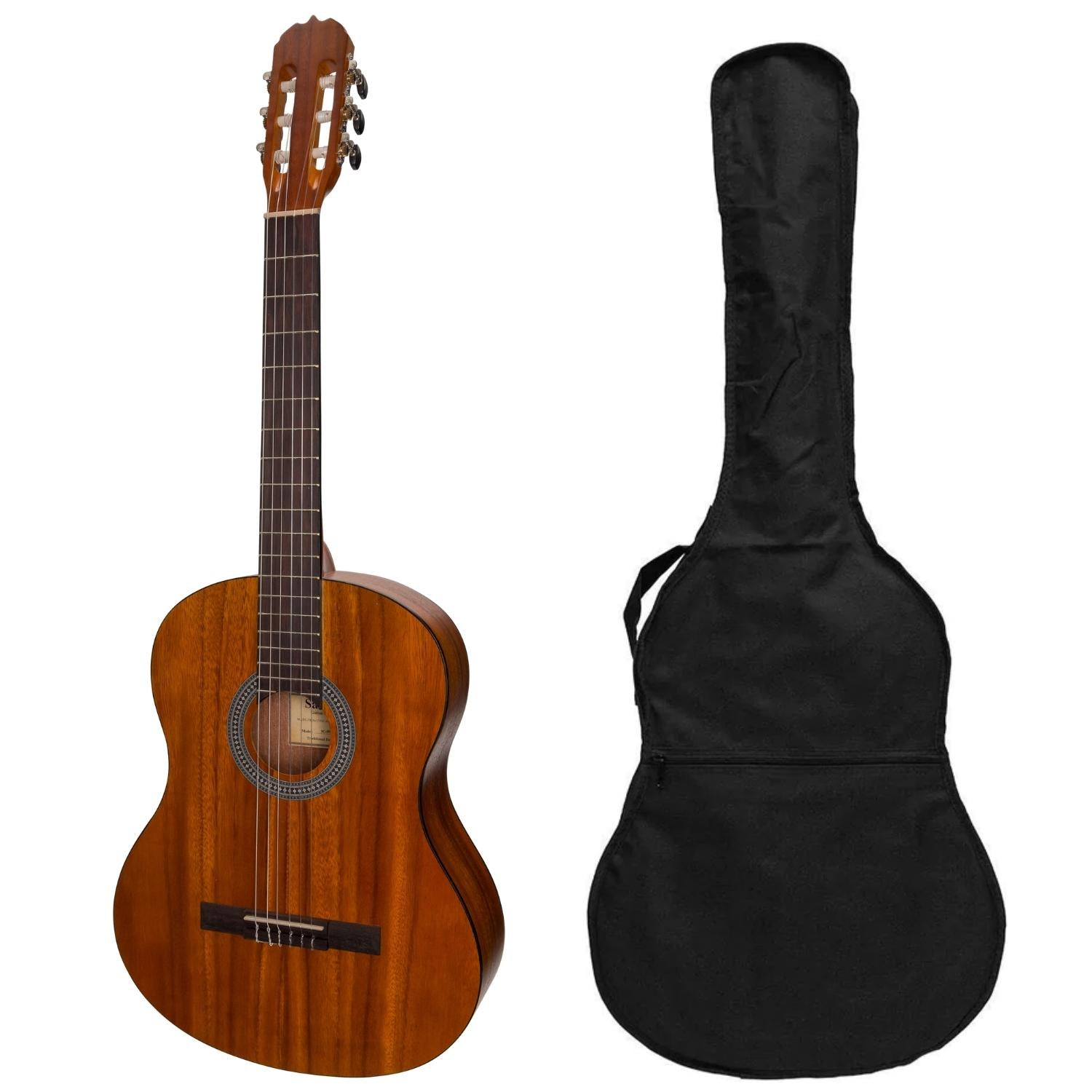 Sanchez 3/4 Student Acoustic-Electric Classical Guitar with Gig Bag (Koa)