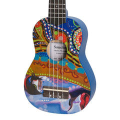 Sanchez 'Friendly Folk' Soprano Ukulele (Blue/Pattern)