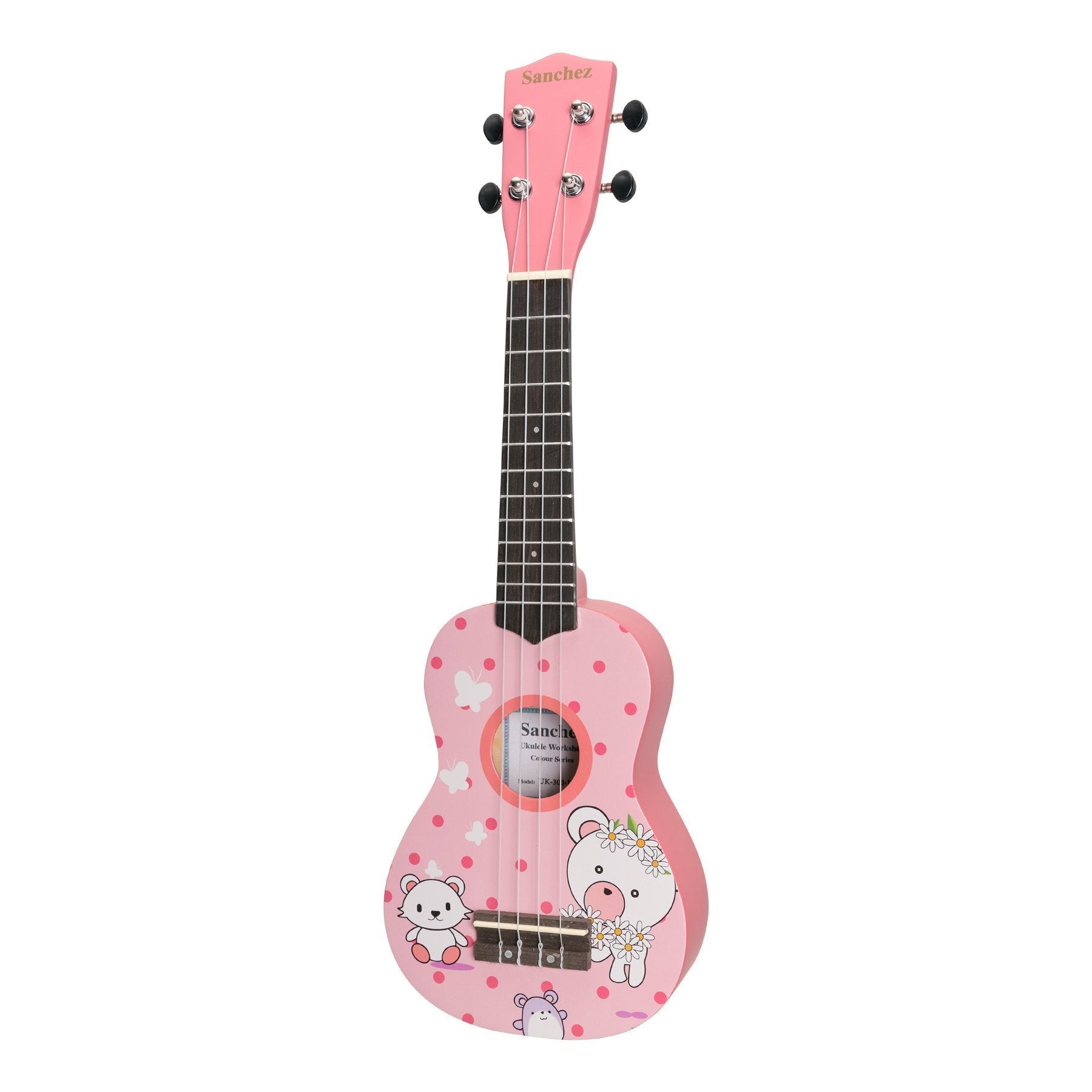 Sanchez 'Friendly Folk' Soprano Ukulele (Pink/Teddy)-SU-F30-1