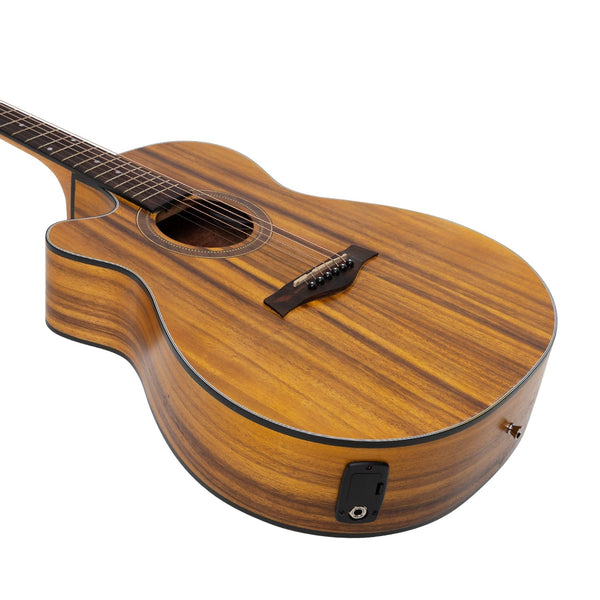 Sanchez Left Handed Acoustic-Electric Small Body Cutaway Guitar (Koa)