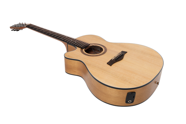 Sanchez Left Handed Acoustic-Electric Small Body Cutaway Guitar Pack (Spruce/Acacia)