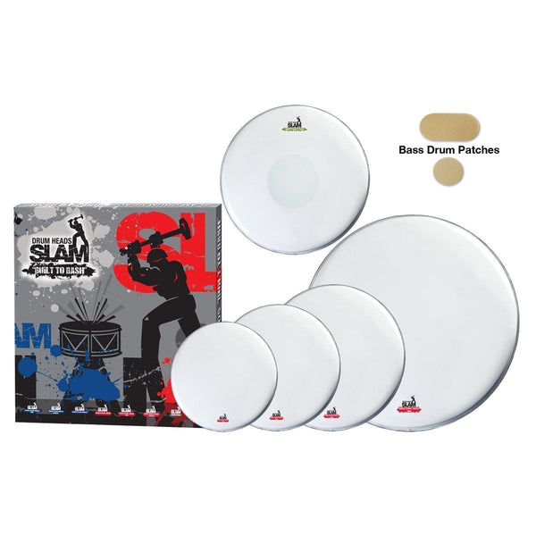 Slam Single Ply Smooth Coated Thin Weight Drum Head Pack (12"T/13"T/16"T/14"S/22"BD)-SDHP-1PCT-TR