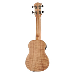 Tiki '2 Series' Mahogany Flame Top Soprano Electric Ukulele with Gig Bag (Natural Satin)