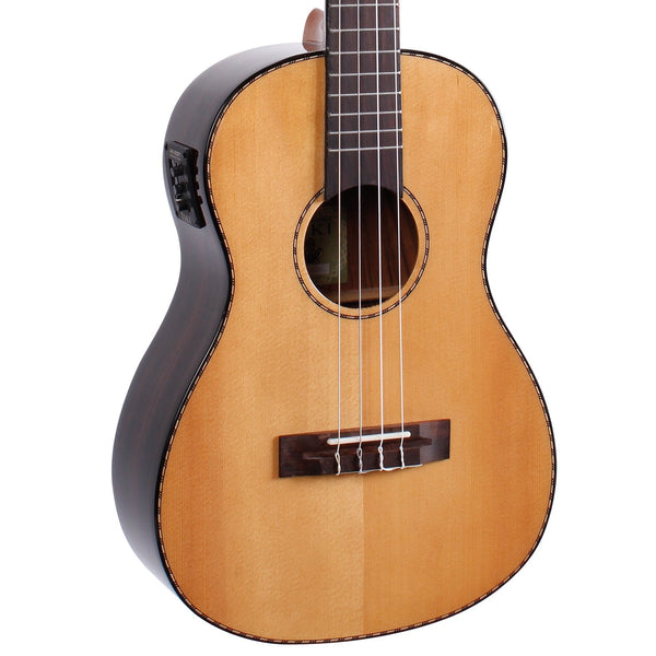 Tiki '22 Series' Spruce Solid Top Electric Baritone Ukulele with Hard Case (Natural Gloss)