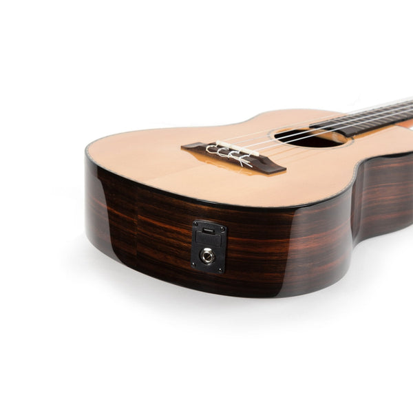 Tiki '22 Series' Spruce Solid Top Electric Baritone Ukulele with Hard Case (Natural Gloss)