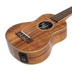 Tiki '3 Series' Koa Electric Soprano Ukulele with Gig Bag (Natural Satin)