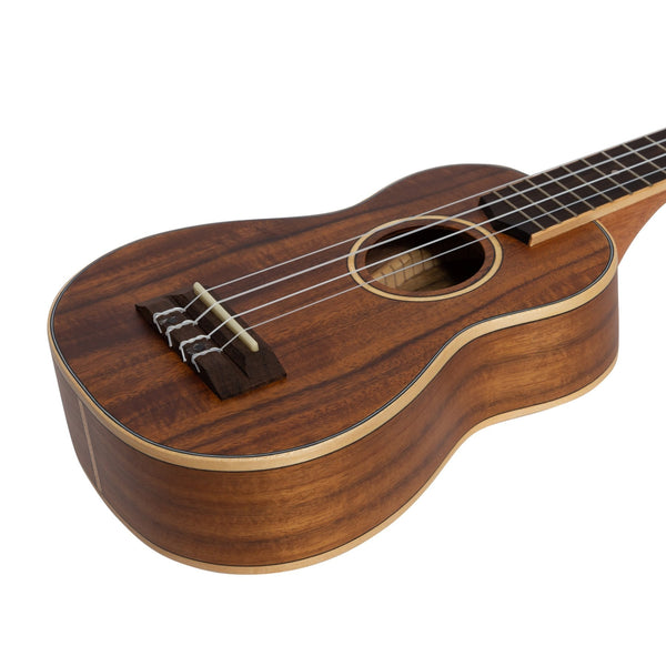 Tiki '3 Series' Koa Soprano Ukulele with Gig Bag (Natural Satin)