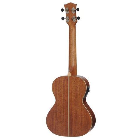 Tiki '5 Series' Mahogany Solid Top Electric Tenor Ukulele with Hard Case (Natural Satin)