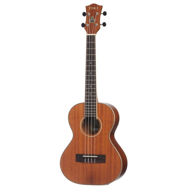 Tiki '5 Series' Mahogany Solid Top Electric Tenor Ukulele with Hard Case (Natural Satin)