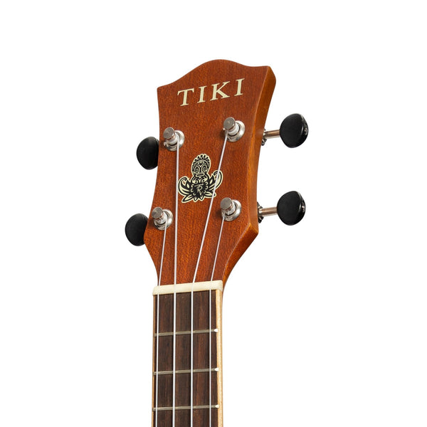 Tiki '5 Series' Mahogany Solid Top Soprano Ukulele with Hard Case (Natural Satin)