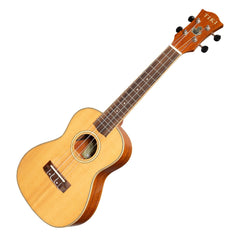 Tiki '6 Series' Spruce Solid Top Electric Concert Ukulele with Hard Case (Natural Satin)