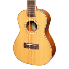 Tiki '6 Series' Spruce Solid Top Electric Concert Ukulele with Hard Case (Natural Satin)