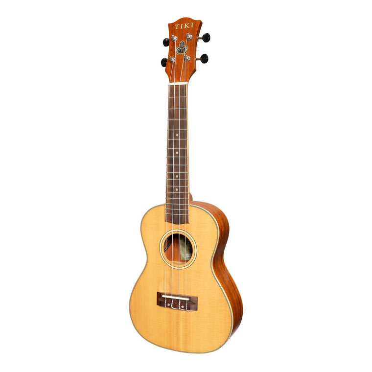 Tiki '6 Series' Spruce Solid Top Electric Concert Ukulele with Hard Case (Natural Satin)