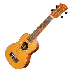 Tiki '6 Series' Spruce Solid Top Soprano Ukulele with Hard Case (Natural Satin)