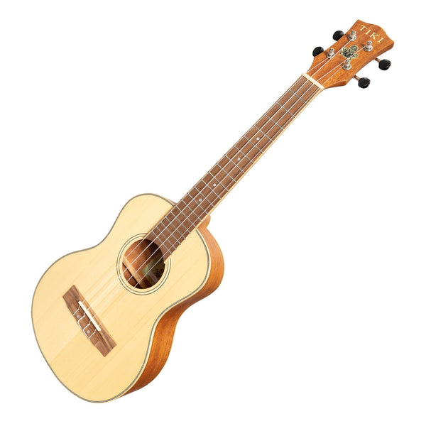 Tiki '6 Series' Spruce Solid Top Tenor Ukulele with Hard Case (Natural Satin)