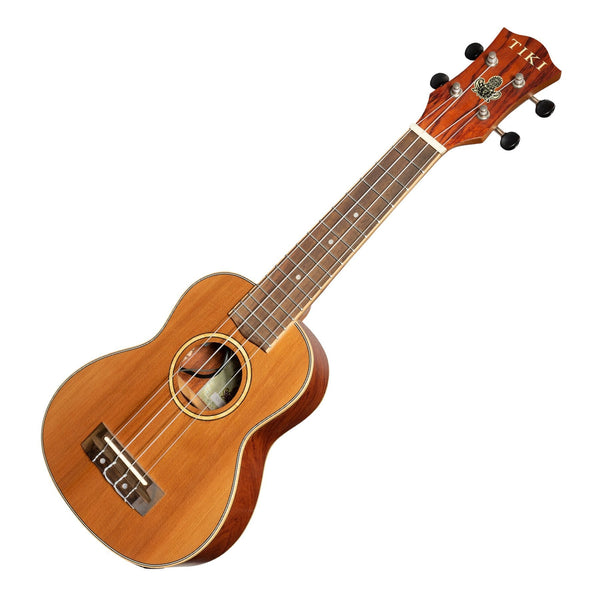 Tiki '7 Series' Cedar Solid Top Electric Soprano Ukulele with Hard Case (Natural Satin)