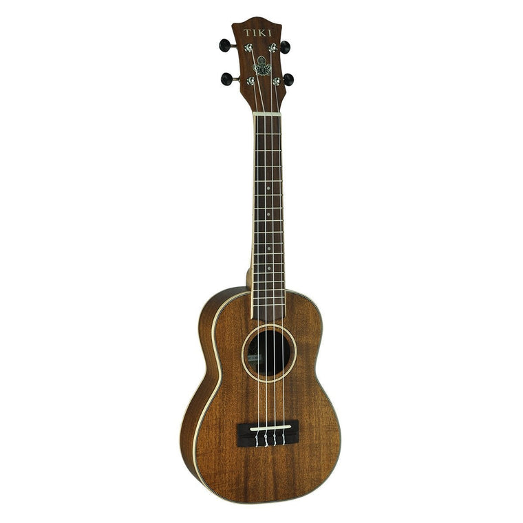 Tiki '9 Series' Koa Solid Top Concert Ukulele with Hard Case (Natural Satin)