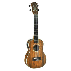 Tiki '9 Series' Koa Solid Top Electric Concert Ukulele with Hard Case (Natural Satin)-TKC-9P-NST