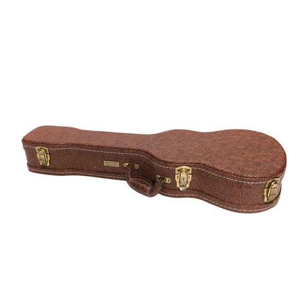 Tiki '9 Series' Koa Solid Top Electric Cutaway Baritone Ukulele with Hard Case (Natural Satin)