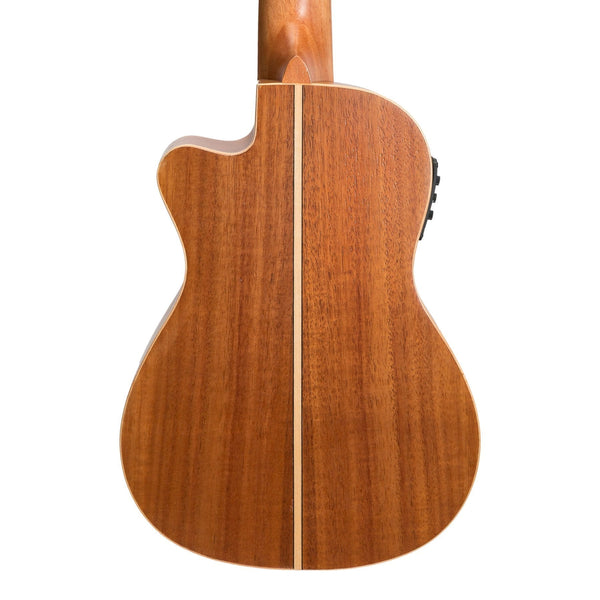 Tiki '9 Series' Koa Solid Top Electric Cutaway Concert Ukulele with Hard Case (Natural Satin)