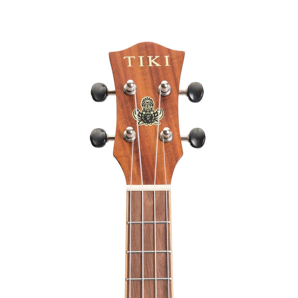 Tiki '9 Series' Koa Solid Top Electric Cutaway Tenor Ukulele with Hard Case (Natural Satin)