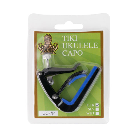 Tiki Adjustable Roller Ukulele Capo (Black)