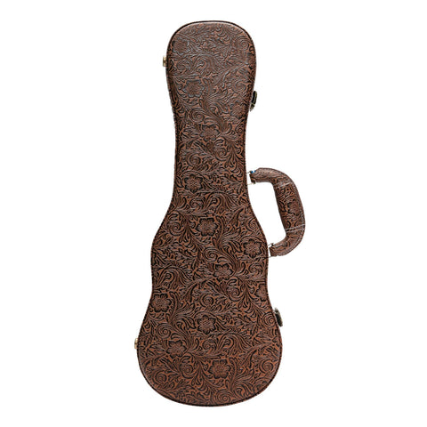 Tiki Deluxe Shaped Soprano Ukulele Hard Case (Paisley Brown)