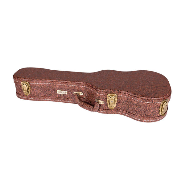 Tiki Deluxe Shaped Tenor Ukulele Hard Case (Paisley Brown)