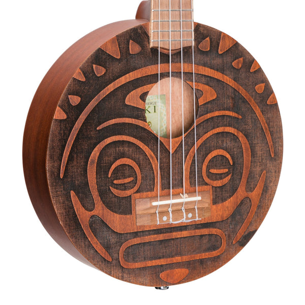 Tiki 'Tiki Man' Ukulele with Soft Case (Natural Satin)