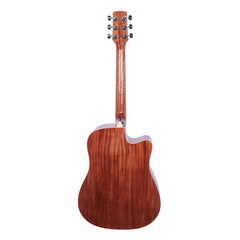 Timberidge '1 Series' Left Handed Spruce Solid Top Acoustic-Electric Dreadnought Cutaway Guitar (Natural Gloss)