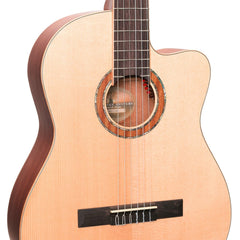 Timberidge '1 Series' Spruce Solid Top Acoustic-Electric Classical Cutaway Guitar (Natural Satin)