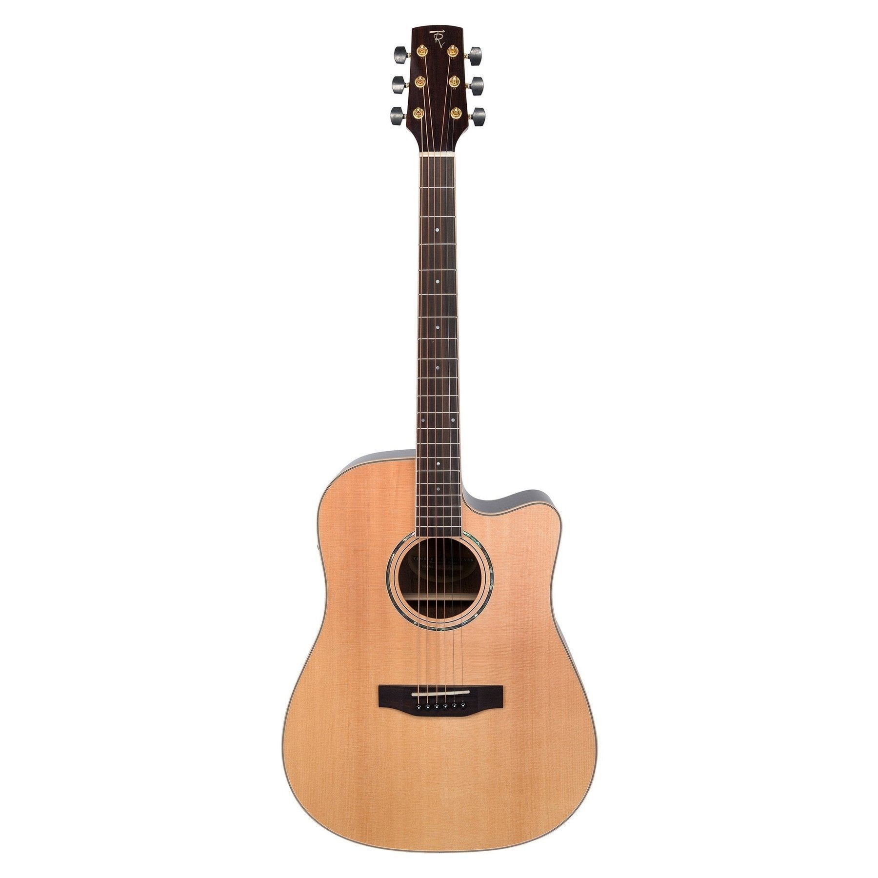 Timberidge '3 Series' Spruce Solid Top Acoustic-Electric Dreadnought Cutaway Guitar (Natural Gloss)-TRC-3-NGL