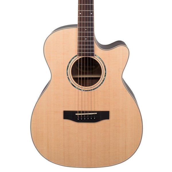 Timberidge '3 Series' Spruce Solid Top Acoustic-Electric Small Body Cutaway Guitar (Natural Satin)