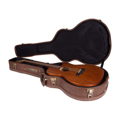 Timberidge Deluxe Shaped Small Body Acoustic Guitar Hard Case (Paisley Brown)