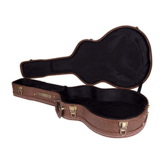 Timberidge Deluxe Shaped Small Body Acoustic Guitar Hard Case (Paisley Brown)