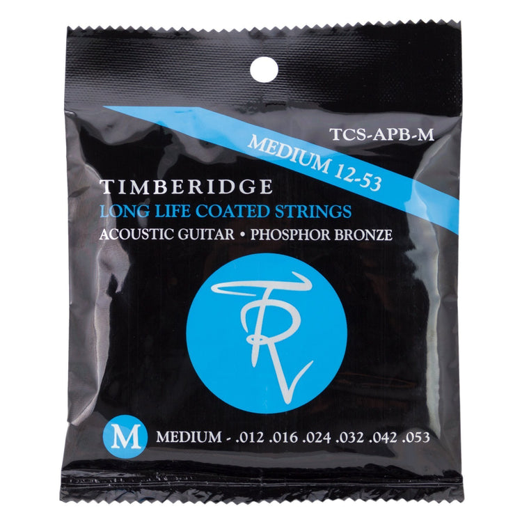 Timberidge Medium Phosphor Bronze Long Life Coated Acoustic Guitar Strings (12-53)