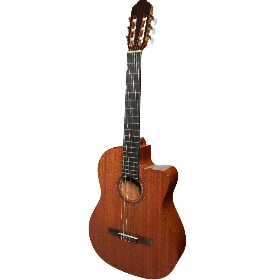 Timberidge 'Messenger Series' Mahogany Solid Top Acoustic-Electric Classical Cutaway Guitar (Natural Gloss)-TRCC-MM-NGL